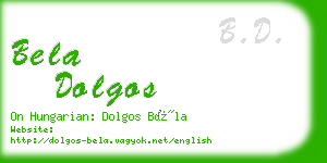 bela dolgos business card